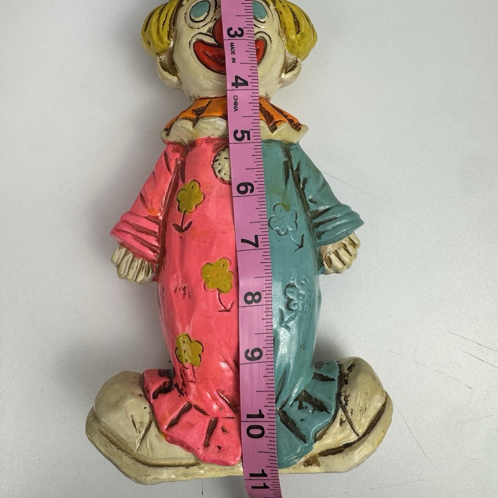 Vtg Double-Faced Clown Bank 60s Chalkware‎ Happy Sad Circus Decor - Picture 12 of 13